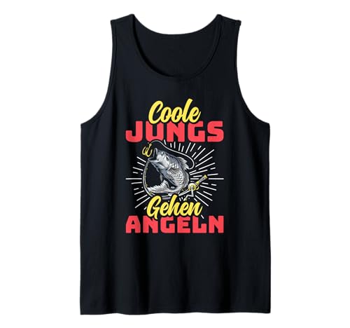 Angler Outfit Coole Jungs GEHEN Angeln Lustiges Männer Tank Top von Angler Geschenk Angeln Hobby T-Shirt Angler Outfit