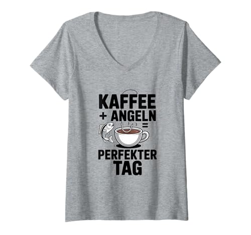Damen Angeln Perfekte Geschenkidee Tolles Angler Geschenk T-Shirt mit V-Ausschnitt Damen Angeln Perfekte Geschenkidee Tolles Angler Geschenk T-Shirt mit V-Ausschnitt von Angler Geschenk Lustiger Angel Spruch