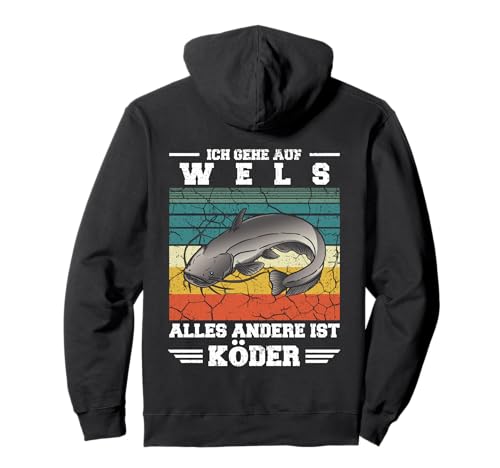 Ich Gehe Auf Wels, Köder Raubfisch Angeln Herren Wels Pullover Hoodie von Angler Geschenke Männer, Wels Kleidung Herren