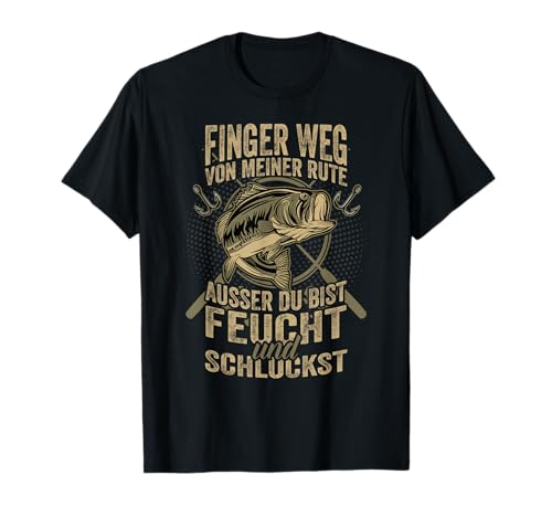 Angler Geschenke für Männer Finger Weg angeln Angel Rute T-Shirt von Angler Geschenke und Angelzubehör Outfit Herren