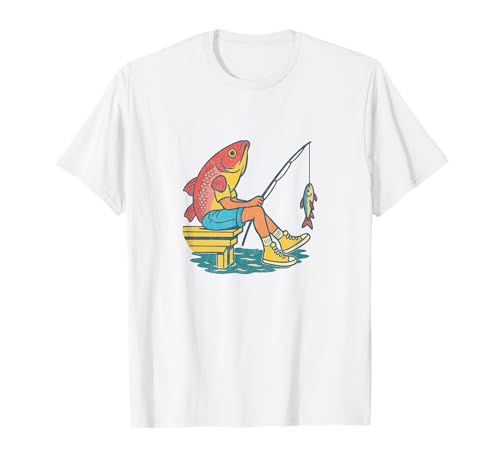 Lustiges Angeln, seltsamer Fischkopf-Angler-Humor für Männer T-Shirt von Angler Humor Designs
