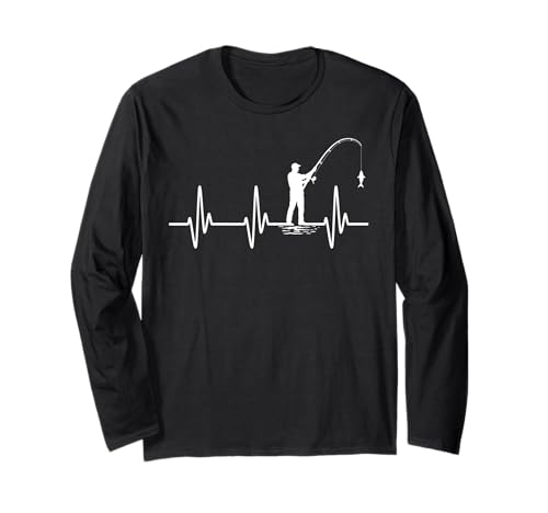 Fishing Heartbeat Fish Bass Angelrute Herren Fisher Fisherman Langarmshirt Fishing Heartbeat Fish Bass Angelrute Herren Fisher Fisherman Langarmshirt von Angler Men Funny Fishermen Gift Apparel
