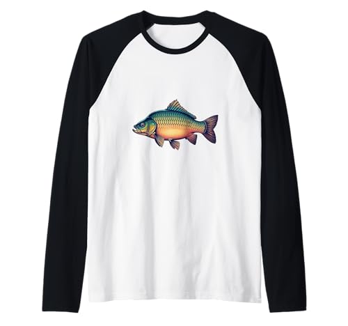 Angel t Shirt Herren Karpfen Hoodie Fischer Fisch Angler Raglan von Angler Shirts für Herren & Kinder Angeln Geschenke