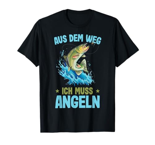 Angler T-Shirt Herren | Aus Dem Weg Ich Muss Angeln | Angler T-Shirt von Angler Geschenke und Angel T-Shirt by 83-Tees