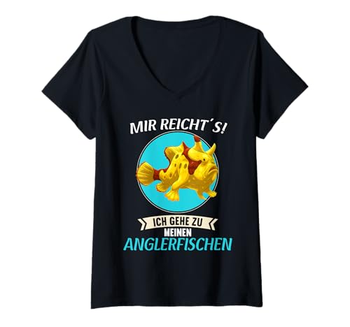 Damen Anglerfische Anglerfisch T-Shirt mit V-Ausschnitt Damen Anglerfische Anglerfisch T-Shirt mit V-Ausschnitt von Anglerfische Anglerfisch Tier Shop