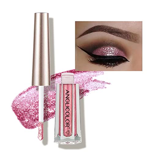 Anglicolor 12 Colours Glitter Liquid Eyeshadow Set Waterproof and Durable Diamond Glitter (Pink) von Anglicolor