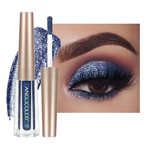 Anglicolor Diamond Glitter flüssiger Lidschatten und Eyeliner-Stift mit Sternen-Pailletten, Meerjungfrauen-Lidschatten, langanhaltend, pigmentiert, wasserdicht (#17) von Anglicolor