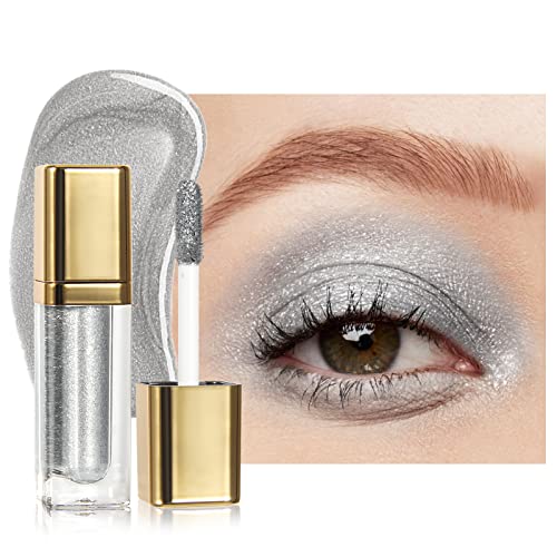 Diamant Flüssigkeit Glitter Lidschatten Mentale Shimmer Lange Lebensdauer Lidschatten Hoch Pigmentiert Glitzer Qick Dry Lidschatten Flüssigkeit Make-up Augen Kosmetik für Frauen Mädchen(#02) von Anglicolor