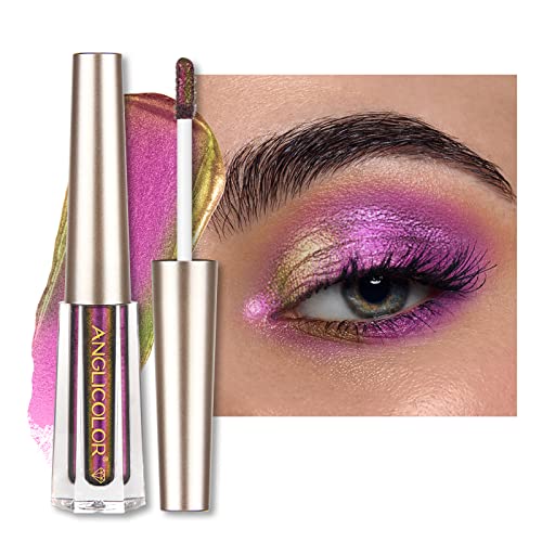 Anglicolor Lidschatten,Flüssiger Chamäleon-Lidschatten,Langanhaltende holografische Glitzer-Multichrom-Lidschatten,Augen Make-up| Vegan& Cruelty-Free (102) von Anglicolor