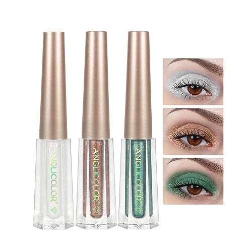 Glitzer Lidschatten Langlebig Glänzend, Diamond Shimmer glitter Eyeshadow Hochpigmentierten Farben Creme Textur für Einfaches Auftragen, Eyeshadow Highlighter Augen-Makeup (#14#15#16) von Anglicolor