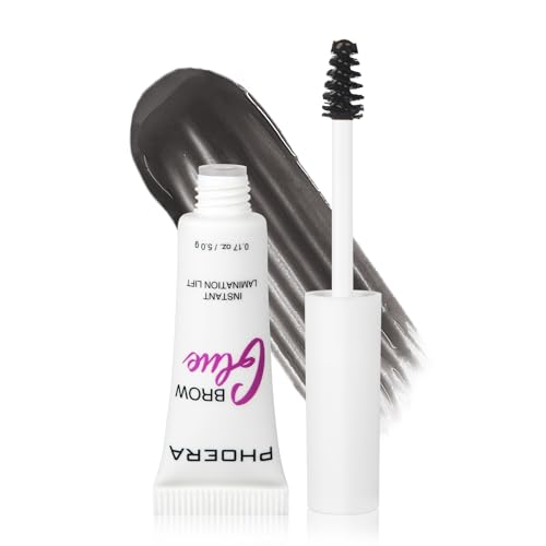 Phoera Augenbrauengel,Lang Anhaltende Augenbrauen Mascara,Tinted Brow Mascara,Eyebrow Gel für volle,geformte Brauen (05 Schwarz) von Anglicolor