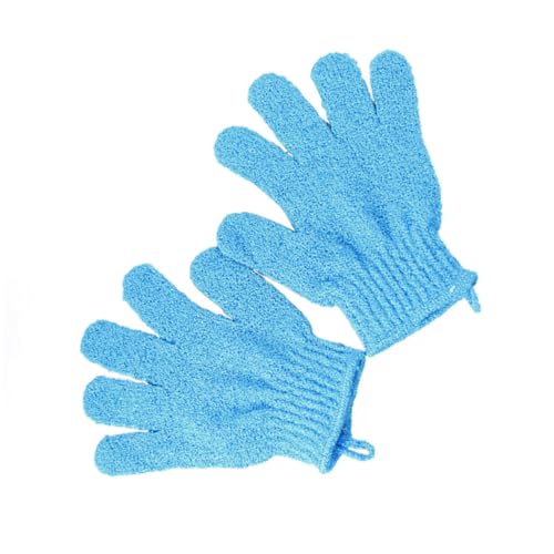 1 Paar Duschhandschuhe Peeling für Badehandschuh-Peeling Peeling-Handschuhe zum Duschen nylon handschuhe nylon gloves blaue handschuhe Spa Wäscher Waschbecken Duschgel Handtuch von Angoily