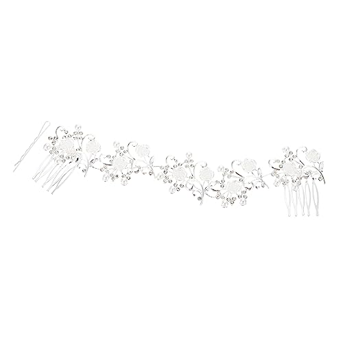 1 Stk Kamm Haarbrosche Hochzeit Haarspangen aus Kristall elegant haar zubehör women Kämme charmante Kopfbedeckung süße Haarstütze Blumen Requisiten weiche Kette Haarschmuck Braut von Angoily