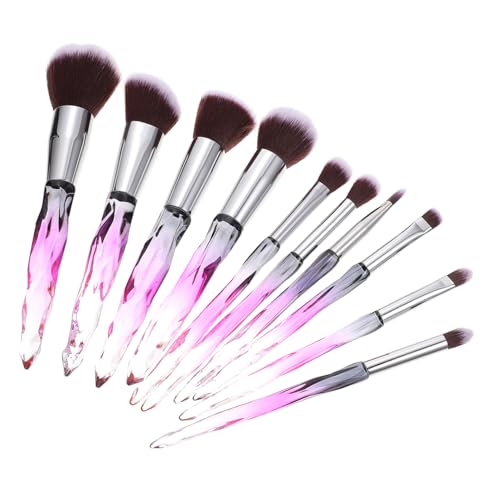 10-Teiliges Set Make-up-Pinsel mit Kunststoffgriff Mischen von Rouge Make-up erröten Lippe Make-up Pinsel Make-up-Pinsel für die Frau Eyeliner-Pinsel Diamant Kunststoff-Griff Suite von Angoily