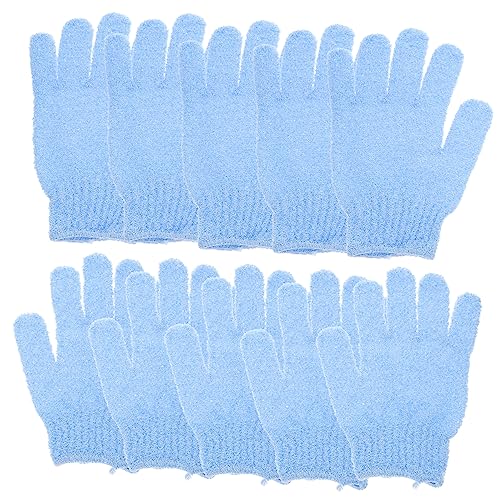 10St Fünf-Finger-Badehandschuhe Baby-Waschlappen Handschuhe schrubben Handtücher Gesichtsschwamm Peeling-Handschuhe Badeschrubber Fäustlinge Wäscher Waschbecken Badetuch Fräulein von Angoily