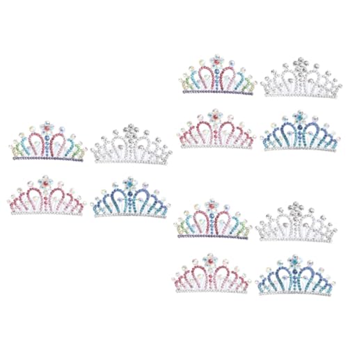 12 Stk Kinder krone Haar kämme kinder haarspangen haarspange kinder party kinder party mitgebsel kinder Haarclip für Kinder kinderkrone haarschmuck Kristall Kopfbedeckung Kamm Baby von Angoily