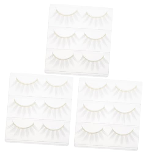 18 Stk Falsche Wimpern künstliche wimpern fake wimpern wimperverlängung eye makeup remover augenmakeup eye make up remover Cosplay Suite Schminkset Fräulein chemische Faser Weiß von Angoily