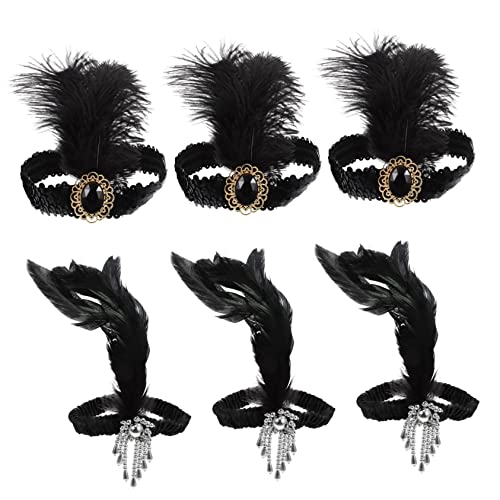 Angoily 18 Stk Feder Stirnband fasching haarschmuck faschings haarschmuck Make-up-Stirnband weihnachtsdeko dekorative Party-Requisite Kostüm Stirnband Jahrgang Requisiten Haarring bilden von Angoily