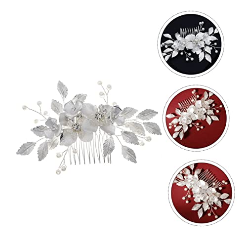 Angoily 1Stk Mori Hochzeitsblume handgemachter Kamm hair accessories for girls hochzeitshaar schmuck silve haarschmuck Handbuch Haarnadel Blumen Haare hoch Braut Kopfbedeckung Legierung von Angoily