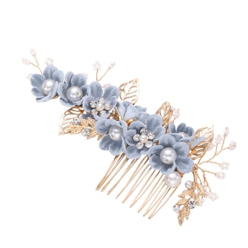 1Stk Perlenseitenkamm Frauenhaareinsatzkamm Kristall-Haaranhänger Perlenblumen-Haarkamm Tiara haarschmuck Brauthaarkamm Brautkamm Hochzeit Kopfbedeckung Handgemachte Blumen Bankett von Angoily