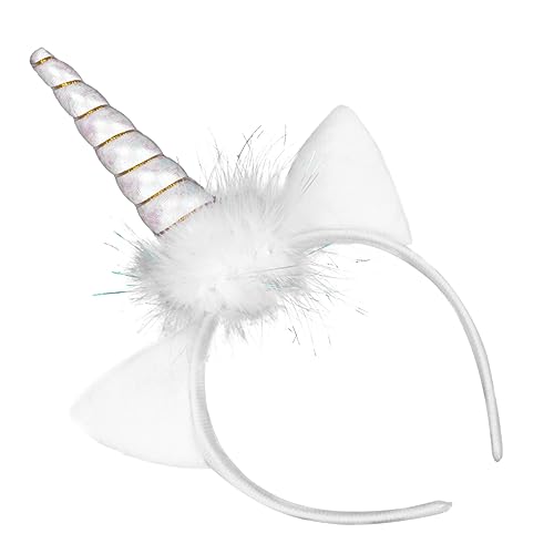 1stk Leuchtendes Einhorn-stirnband Farbe Ponyohren Kopf Mädchen Stirnbänder Einhorn Stirnband Haargummis Für Mädchen Leuchtender Haarreif Stoff Weiß Kleidung Kind Während Des Tages von Angoily