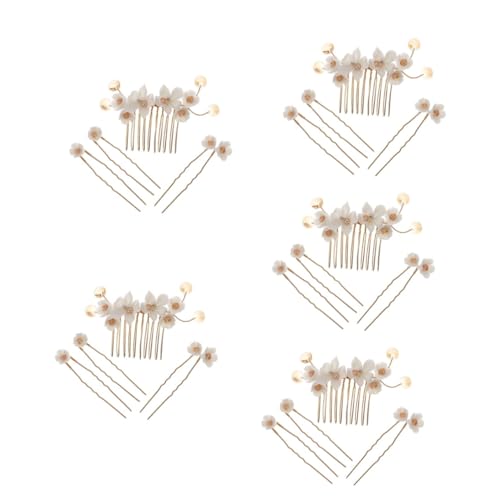 20 Stk Blumen seithaar kamm halloween haarschmuck haar spangen haar klammer Haarknoten für Mädchen Haarknotennadel die Blumen Haarnadel einstellen Brötchen Braut Stift Legierung von Angoily