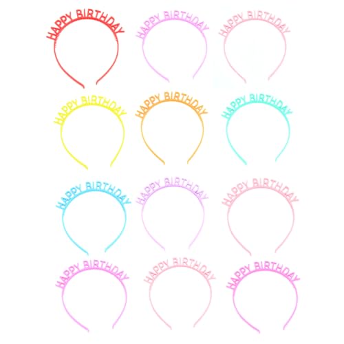 24 Stk Geburtstags Geschenk Stirnband Haarschmuck-requisite Haarreifen Für Mädchen Geburtstagsfrisur Party-kopfschmuck Party-stirnband Kind Dekorationen Festlich Plastik von Angoily