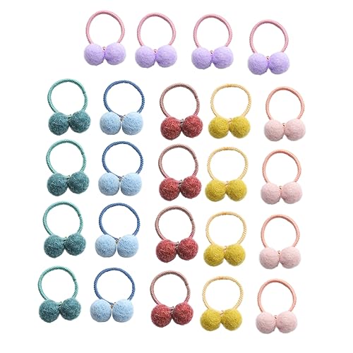 24st Fellknäuel-plüsch-scrunchie Mädchen Haarseil Haargummis Mit Bommeln Für Kinder Stirnband Für Kinder Weihnachtshaargummis Haargummis Für Kinder Niedlich Baby Gummiband Stoff von Angoily