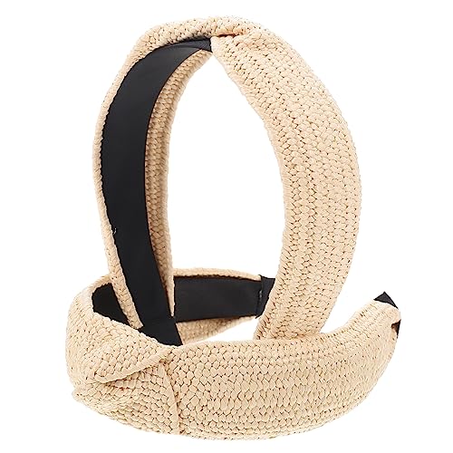 2St Haarband aus Stroh turban hijab kopfhandtuch Exquisites Haarband kopftücher haarreife towel nijab haarschmuck Mädchen Stirnband Kleidung Kopfbedeckung Fräulein Bast Kunststoff von Angoily