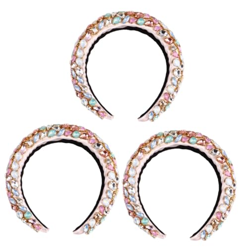 3St Strass-Stirnband hair accessories for girls hochzeitshaar schmuck Festliche Haaraccessoires brauthaarschmuk Barock- Haarschmuck Haarteil Kopfbedeckung Damen Strasssteine von Angoily