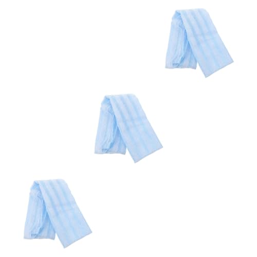 3St doppelseitiges Badetuch masage massagering back scrubber Wannenwäscher Reinigungstücher Handtücher Handtuch Peeling-Badetuch Peeling-Duschwerkzeug Streifen Schrubben Polyester von Angoily