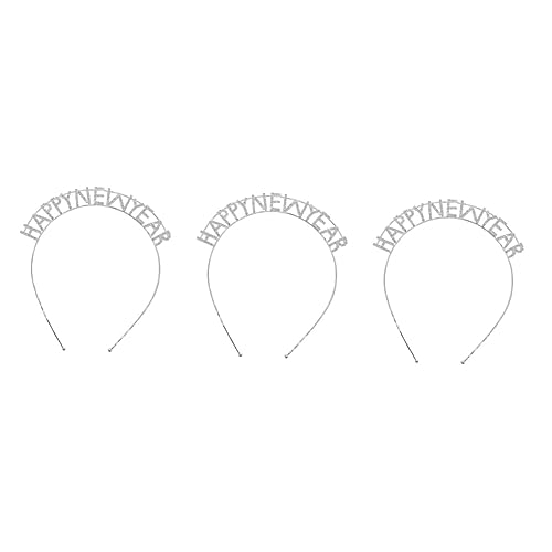 3St new year decoration neujahrsdeko Festliche Haar-Accessoires Silberne Haarverzierung Festliche Haar-Verzierung Mädchen Kopfbedeckung Haarschmuck Stirnband Damen von Angoily