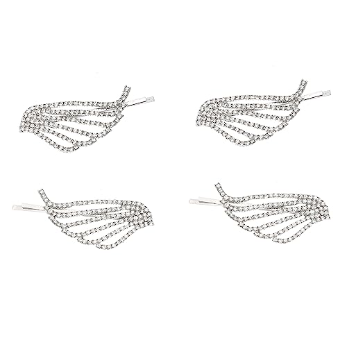 4 Stück Engelsflügel Haarnadel Haarpflegezubehör Braut-tiara Haarschmuck Für Die Braut Haarspangen Mit Strass Koreanische Haarzusätze -clip Mädchen Temperament Strasssteine von Angoily