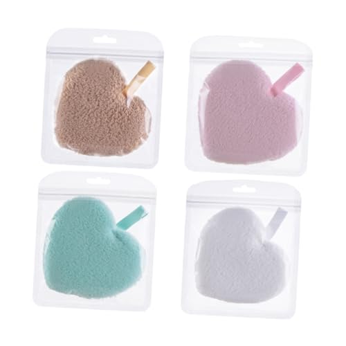 4 Stück Make-up-entferner-puff in Herzform Feuchttücher Schwamm Kosmetik Gesichtstuch von Angoily