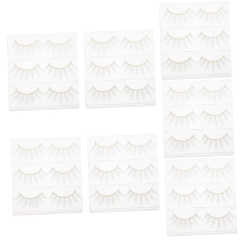 42 Stk Falsche Wimpern künstliche wimpern fake wimpern eye make up remover wimpern künstlich rollenspiel augenmakeup Cosplay Suite Kosmetiktasche Fräulein chemische Faser Weiß von Angoily