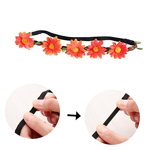 5st Blumenmädchen-kopfschmuck Blumenstirnbänder Für Frauen Strandgirlande Blumenstirnband Im Boho-stil Blumenstirnband Für Mädchen Blumenkrone Haarkranz Bohemien Haarring Fräulein von Angoily