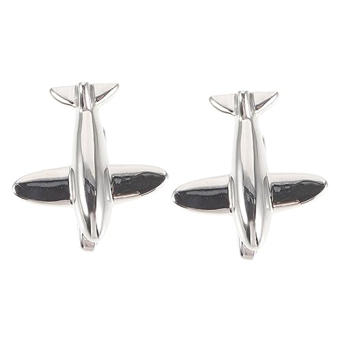 Angoily 1 Paar Herren Manschettenknöpfe Flugzeugform Cufflinks Dekorative Hemdmanschetten für Besondere Anlässe Perfektes für Weihnachten Valentinstag und Geburtstage Langlebig von Angoily