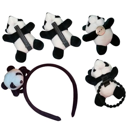 Angoily 1 Satz Cartoon Panda Schmuck festtag holiday süße Accessoires Stirnbänder für kleine Mädchen Haarband Haar Klammern Panda-Brosche Panda-Kopfschmuck Tier Haarring Stirnband Zubehör von Angoily