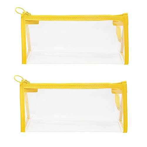 Angoily 1 Satz Kosmetiktasche Aufbewahrungstasche Organizer -Taschen Für Reisen Reise-Kosmetiktasche Briefpapierbeutel Studentenversorgung Schreibwarenstasche PVC Zufällige Farbe 2 Stück von Angoily