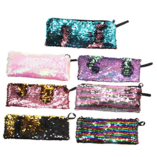 Angoily 1 Satz Teiliges Meerjungfrau Sequin Federmäppchen Kreative Schreibwaren Tasche Für Schule Praktische Aufbewahrung Für Stifte Und Kabel Farbenfrohes Design Einfach Zu 7 Stück von Angoily