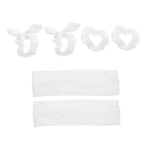 1 Satz Tie-Dye-Anzug Hasenohr Bowknot Scrunchie wei?es Stirnband aus Baumwolle Krawatten- Partyzubeh?r elegant frisierumhang cadfi trip Haar Kopfbedeckung Pferdeschwanz Damen Weiß von Angoily