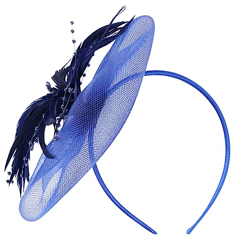 Angoily 1 Stk Mesh-Feder-Stirnband Braut-Fascinator Haarschmuck für Damen turban hijab Hüte Tiara Schleife Haarspange eleganter Federschmuck Leicht Hut Feder Bankett von Angoily