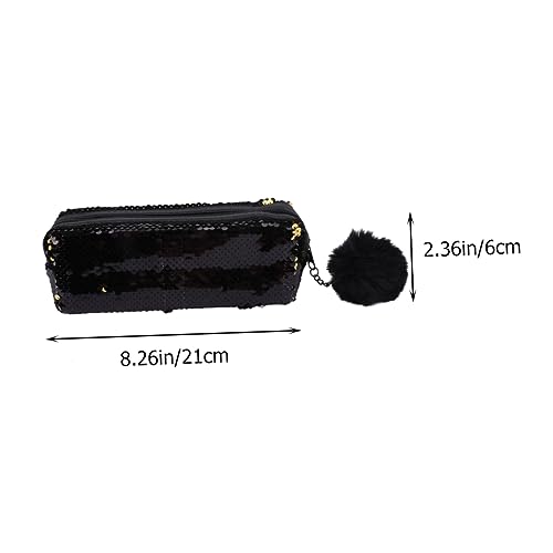 Angoily 1 Stück Federmäppchen aus Pailletten Nettes Bleistiftkoffer Fall meerjungfrau Geldbörse süßes ästhetisches Federmäppchen süße Bleistifttasche Polyester Black von Angoily