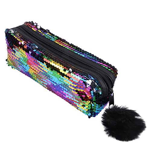 Angoily 1 Stück Federmäppchen aus Pailletten rosa Bleistiftkoffer Mädchen klein Geldbörse Damen Kosmetiktasche Nettes Bleistiftkoffer Federmäppchen süß Polyester Colorful von Angoily