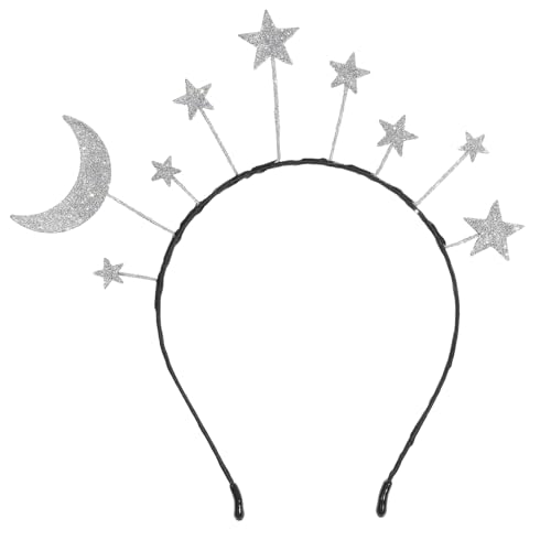 Angoily 1 Stück Stern-Mond-Stirnband Glitzer Kristall Göttin Stirnband Für Frauen Braut Geburtstag Hochzeit Prinzessin Mond Kostüm Cosplay Party Zubehör von Angoily