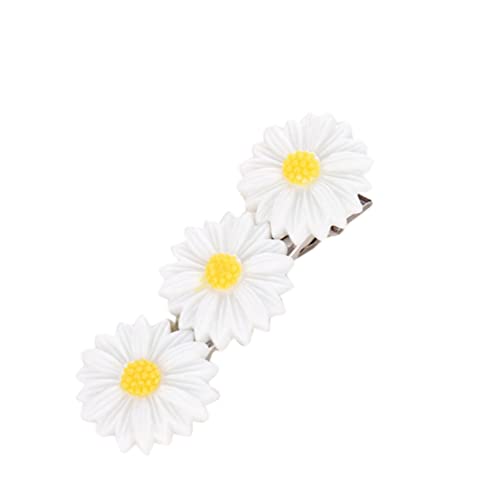 Angoily 10 Stk Haarspange Haarspangen für Mädchen haarschmuck elegant whitn Krokodilklemmen Haarklammer Frauen Haarnadel Gänseblümchen-Haarnadel die Blumen Sonnenblume Damen Weiß von Angoily