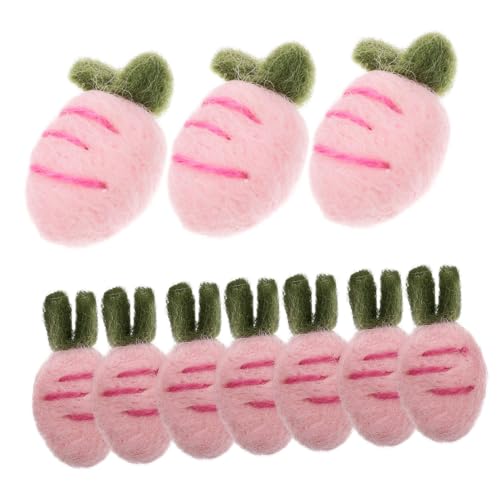Angoily 10 Stück Karottenhaarclip Kinderhandwerk fühlten Styling Zubehör für haarschmuck bastelsets+für+ Klammer Haarverzierung Cartoon-Haarnadel gefühlt Rosa von Angoily
