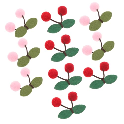 Angoily 10 Stück Kirsch Haarspangen Süße Haarspangen mit Bommeln Selbstgemacht Haarschmuck für Kinder Langlebige Applikationen Dekoration für Kleidung und Frisuren von Angoily