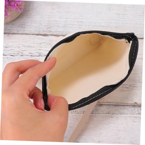 Angoily 10 Stück Teiliges Leinwand Kosmetiktaschen mit Reißverschluss Unbedruckte DIY Kulturbeutel Geräumige Federmäppchen und Organizer für Reisen Fitness und Camping Naturfarben von Angoily