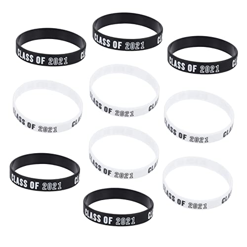 Angoily 10 Stück Teiliges Silikon Armbänder zur Graduation Weiß und Schwarz für Schüler und Teenager Perfektes Mitgebsel und Erinnerungsgeschenk Leicht und Bequem von Angoily